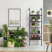 Industrial Styled Wall Mounted 5-Tier Ladder Shelf. - ER54