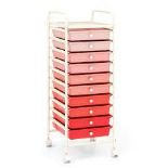 Deluxe 10 Drawers Mobile Storage Trolley With 4 Wheels. - ER54.