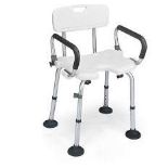 Shower Chair Height Adjustable Bath Stool with Removable Back. - ER54