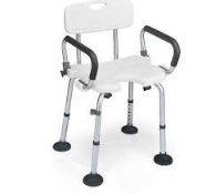 Shower Chair Height Adjustable Bath Stool with Removable Back. - ER54