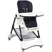 INFANS High Chair with One-Hand Removable Tray, Lockable Wheels. - ER54