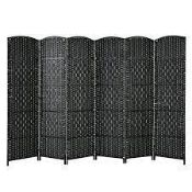 6-Panel Room Divider 6Ft Weave Fiber Folding Privacy Screen. - ER54