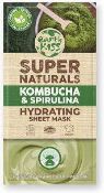 420 X BRAND NEW EARTH KISS SUPER NATURALS KOMBUCHA AND SPIRULINA HYDRATING SHEET MASKS 10ML P3