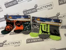 TRADE LOT 240 x New & Packaged Official Licenced Jurassic World Dominion Pack of 3 Mixed Socks. In 2