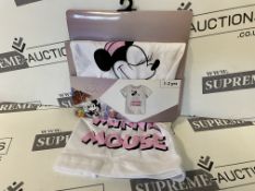 TRADE LOT 240 x New & Packaged Official Licenced Disney Minnie Mouse T-Shirts. Various sizes and