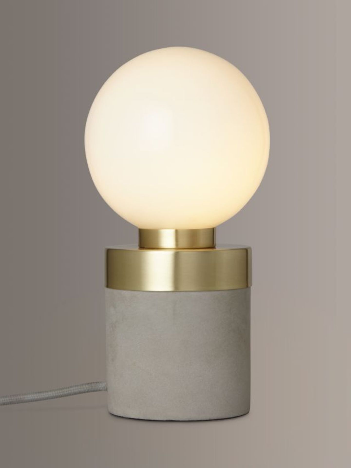 John Lewis No.046 Lamp, Opal Glass/Concrete. - P4. With its contemporary contrast of concrete and