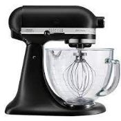 KitchenAid Artisan 4.8L Stand Mixer Matte Black Glass Bowl. -P7.