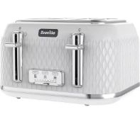 BREVILLE Curve VTT911 4-Slice Toaster - White & Chrome. - P4.