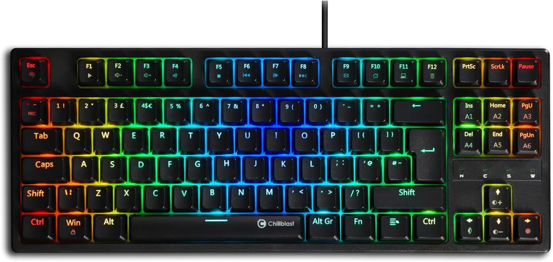 Chillblast Imperium Mechanical Gaming Keyboard Wired RGB PC TenKeyLess Compact Design and Metal