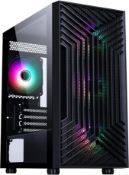 Combrite Terra PC Gaming Case mATX Compact Tower With 4x 120mm ARGB Fans Tempered Glass Side