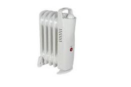 500W White Oil-filled radiator. - ER48. This mini 500w oil filled radiator will evenly heat small
