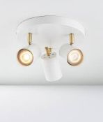 6x 3 Way White Gold Adjustable Spotlight Plate Modern Kitchen Ceiling Spot Light - ER51.