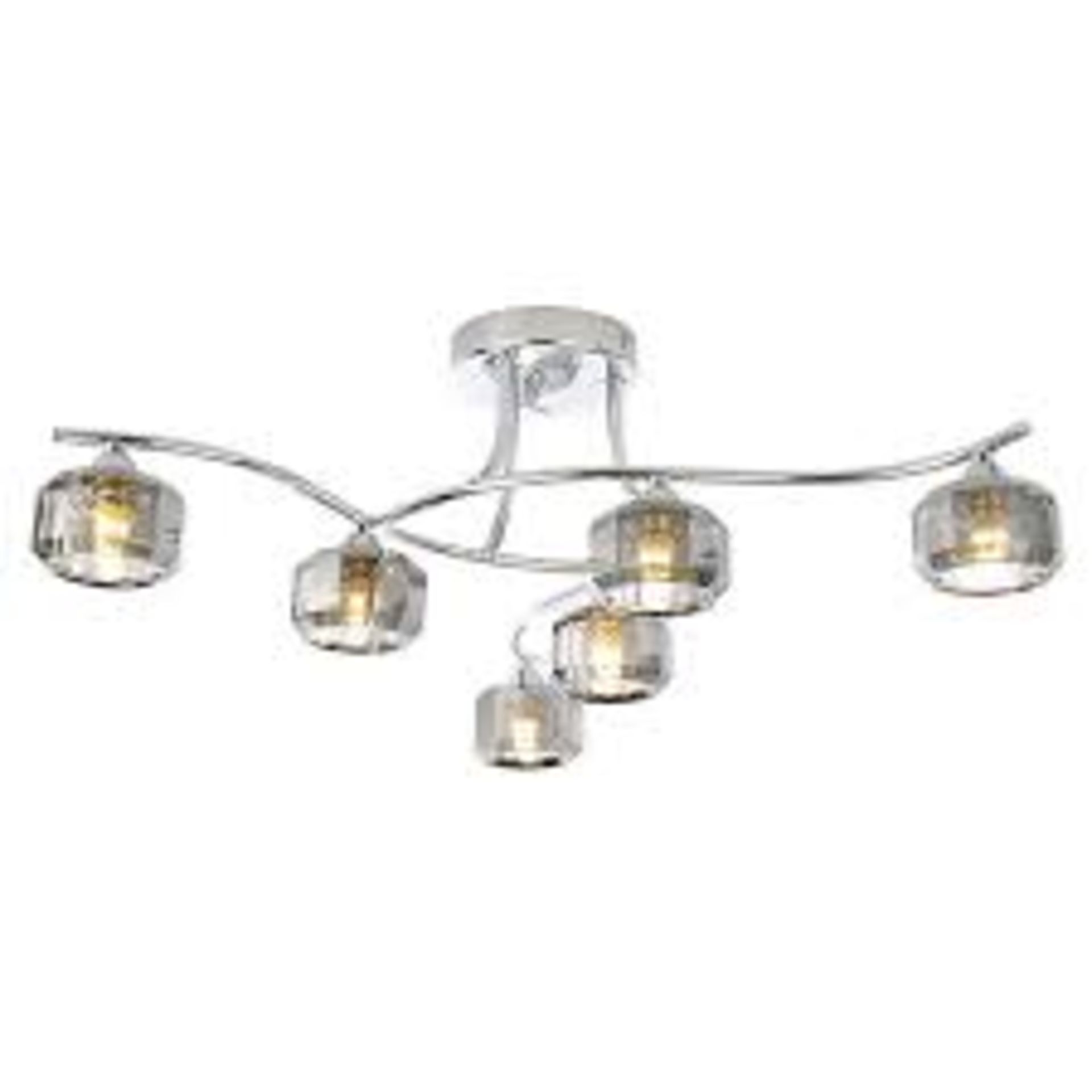 Ceiling Light Brushed Glass & Metal Chrome Effect IP20 6 Lamp Lights By Colours - ER51.
