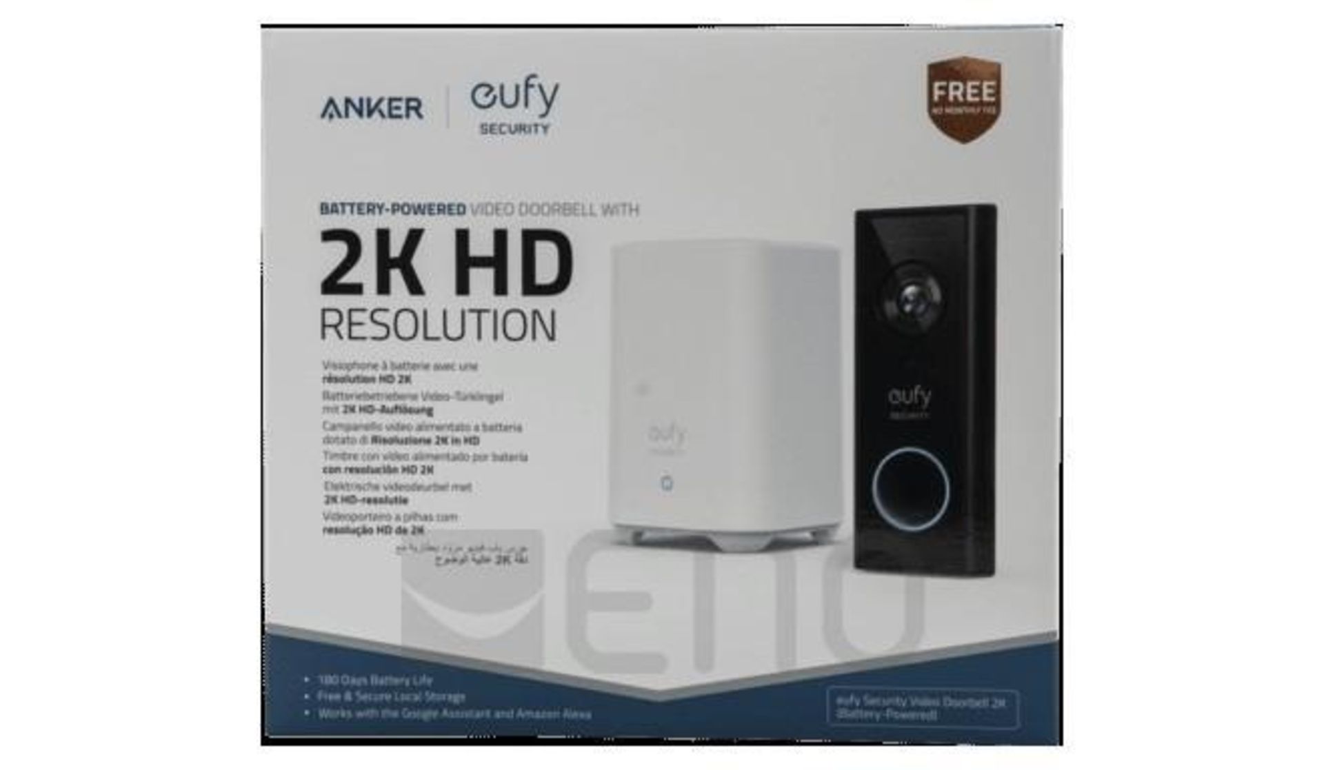 Anker Eufy Video Doorbell 2K Battery Powered Wireless - ER51.