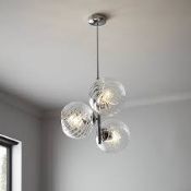 4x Elegant Transparent Clear Lampshade Pendant Light Decor Dining Room Ceiling 38cm - ER51.