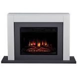Gray standing electric fireplace, LED 11W, HEATING - ER51