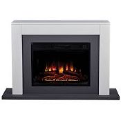 Gray standing electric fireplace, LED 11W, HEATING - ER51