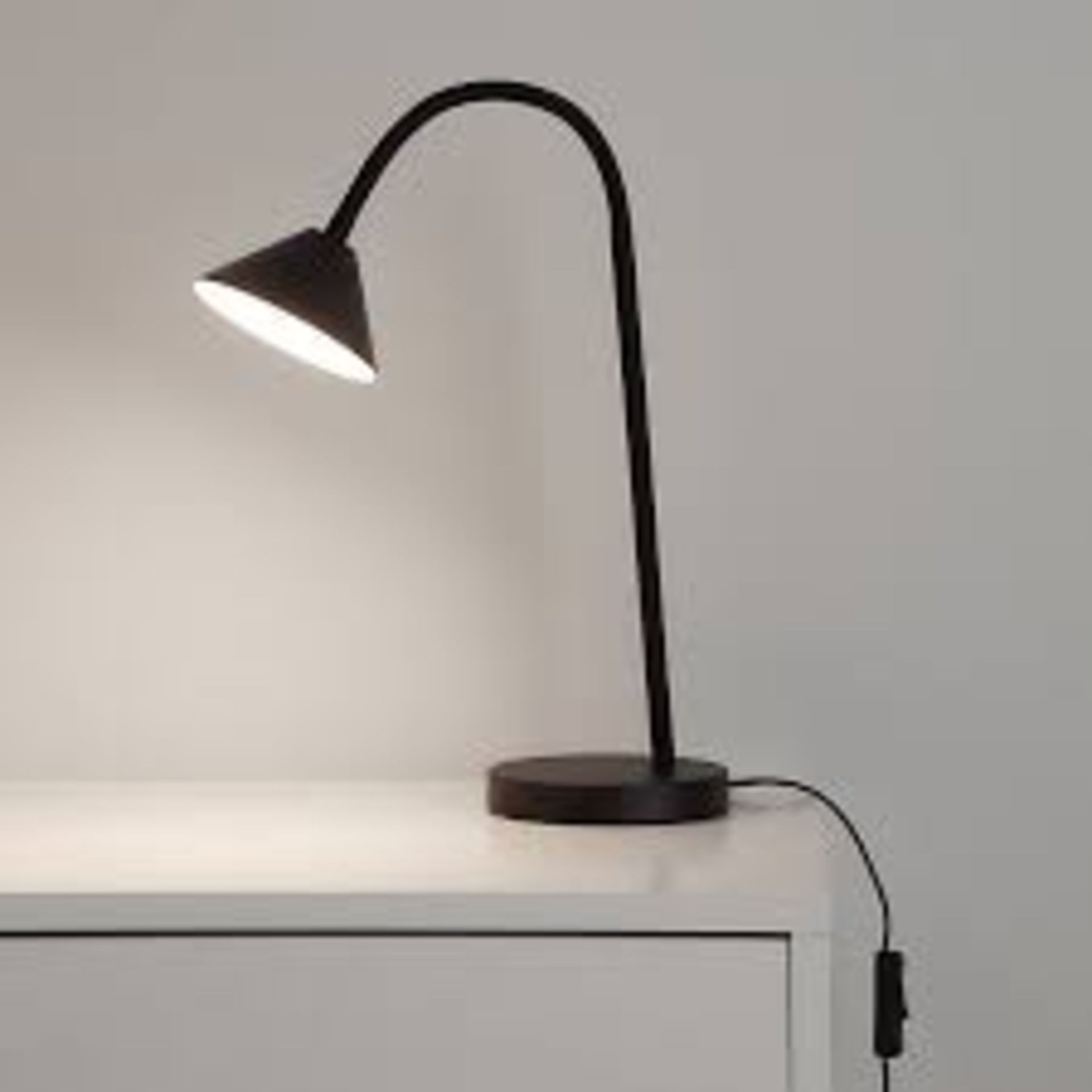 2 x Modern Matt Black Table light - ER51.