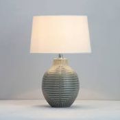 Ananke Embossed Ceramic Grey Table Light - ER51.