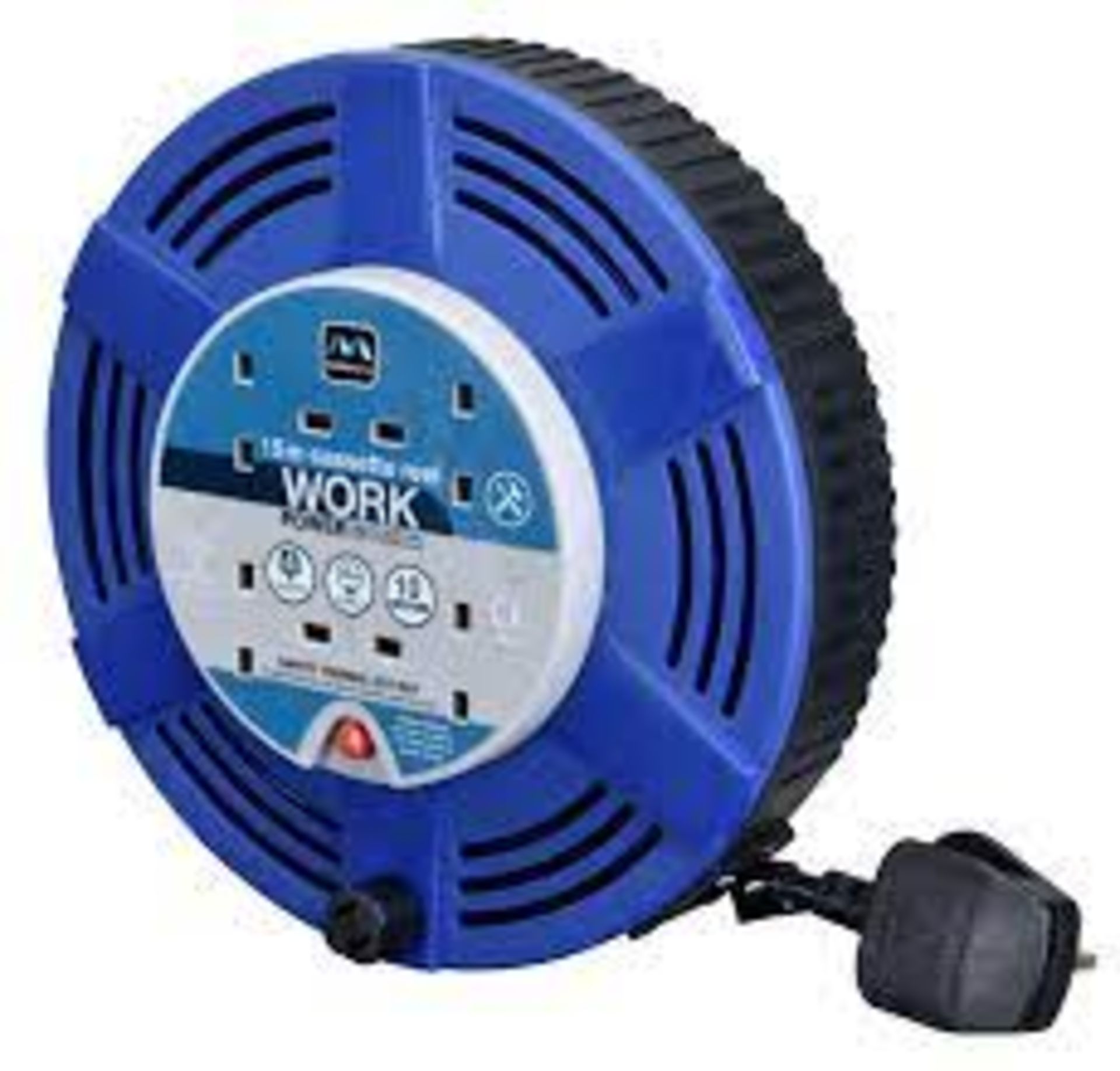 Masterplug LCT15104R Cassette Reel 15M 10amp 4 Socket Blue. -ER48