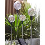 10 X BRAND NEW SETS OF 4 COPPER COLOURED WIRE GLOBE STAKE LIGHTS R10.7