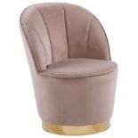 Velvet Armchair Beige ALBY RRP £250 - ER25