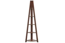 Mobile Solo 5 Tier Corner Ladder Shelf Dark Wood. - ER26. RRP £349.99.