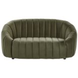 2 Seater Velvet Sofa Dark Green MALUNG RRP £990 - ER23 (SOFA RACK)