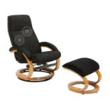 Recliner Chair with Footstool Black HERO RRP £390 - ER25