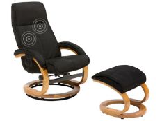 Recliner Chair with Footstool Black HERO RRP £390 - ER25