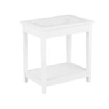 End Table with Glass Top White ATTU RRP £150 - ER25