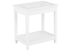 End Table with Glass Top White ATTU RRP £150 - ER25