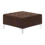 Aberdeen Faux Leather Ottoman Brown. - ER23. RRP £249.99.