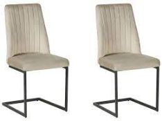 Set of 2 Velvet Dining Chairs Taupe LAVONIA RRP £250 - ER26