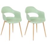 Set of 2 Dining Chairs Light Green UTICA RRP £200 - ER25