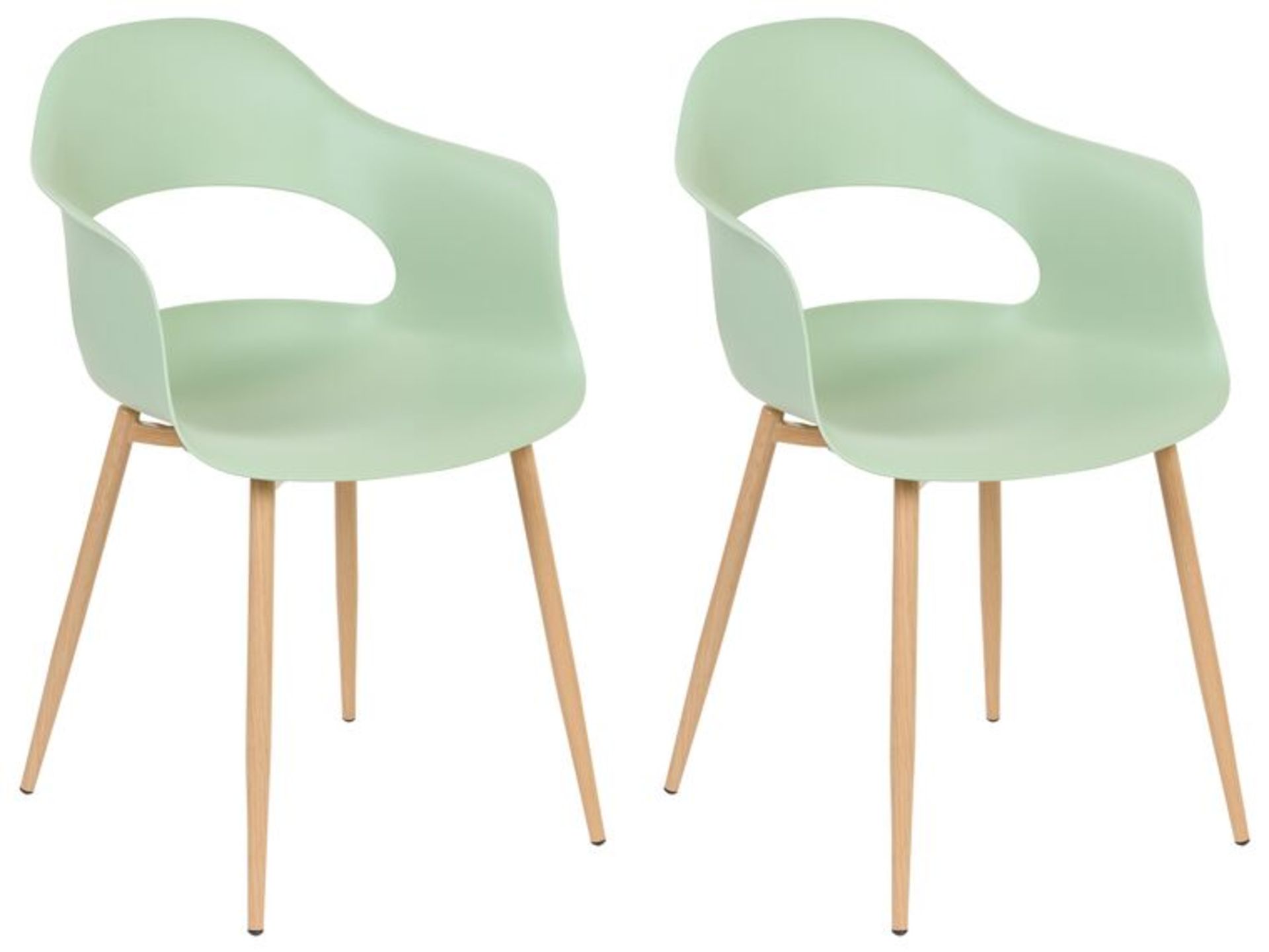 Set of 2 Dining Chairs Light Green UTICA RRP £200 - ER25