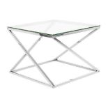 Beverly Glass Top Coffee Table Silver. - ER23. RRP £199.99