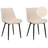 Set of 2 Boucle Dining Chairs Beige AVILLA RRP £250 - ER25