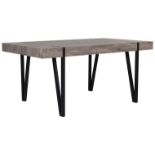 Dining Table 150 x 90 cm Dark Wood with Black ADENA RRP £600 - ER25