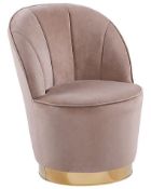 Velvet Armchair Beige ALBY RRP £250 - ER25