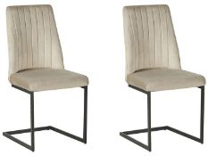 Set of 2 Velvet Dining Chairs Taupe LAVONIA RRP £250 - ER26
