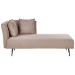 Left Hand Fabric Chaise Lounge Light Brown RIOM RRP £700 - ER25