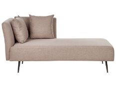 Left Hand Fabric Chaise Lounge Light Brown RIOM RRP £700 - ER25