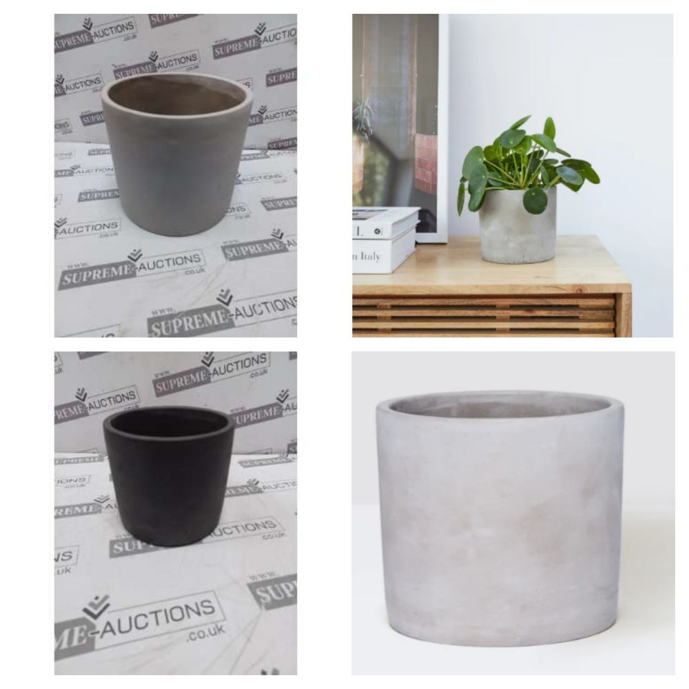 Pallet Lots of Luxury High Quality Concrete Plant Pots in Various Sizes & Colours - Delivery Available