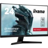 DUAL MONITOR OFFICE SET INCLUDING 2 X IIYAMA RED EAGLE G-MASTER G2466HSU 1500R CURVED MONITORS 24