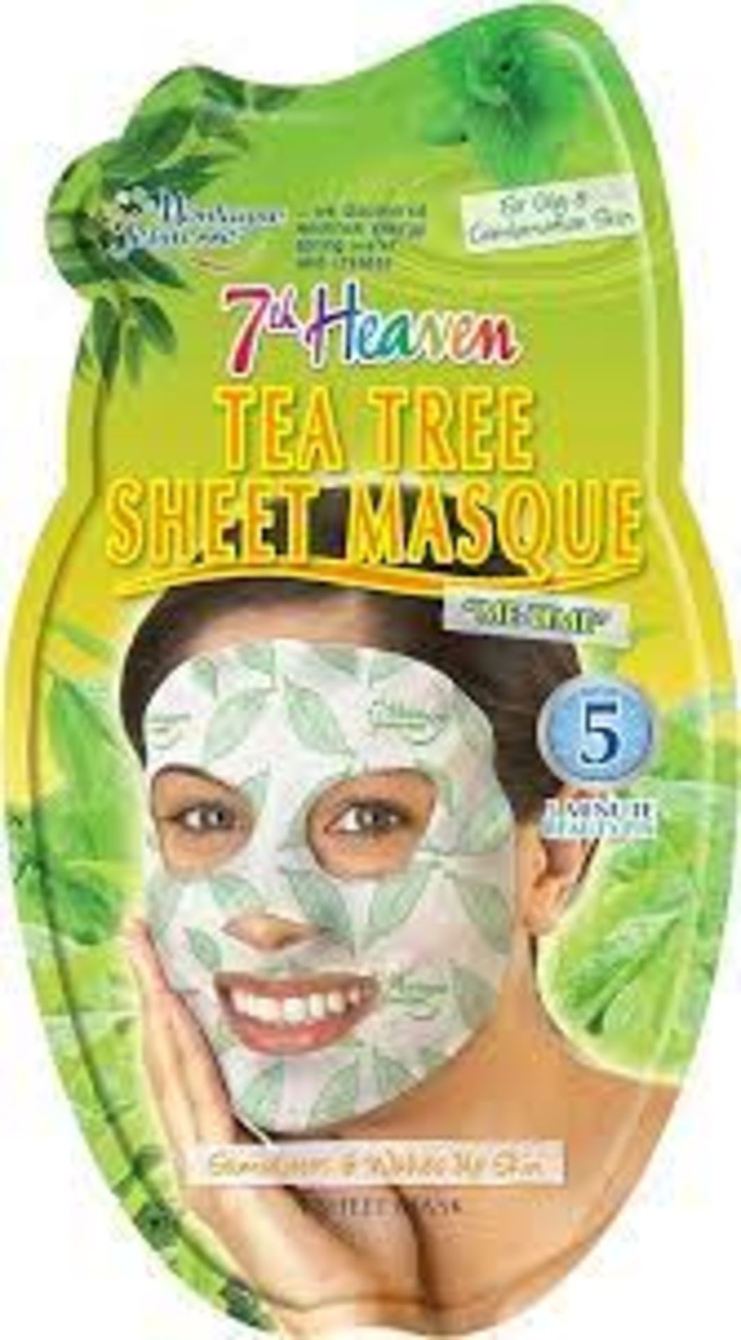440 x BRAND NEW 7th Heaven Tea Tree Sheet Masque with Pressed Tea Tree, - PW