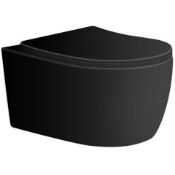 NEW & BOXED KARCENT Rimless Wall Hung Toilet MATT BLACK. This Rimless Matt Black wall-hung toilet