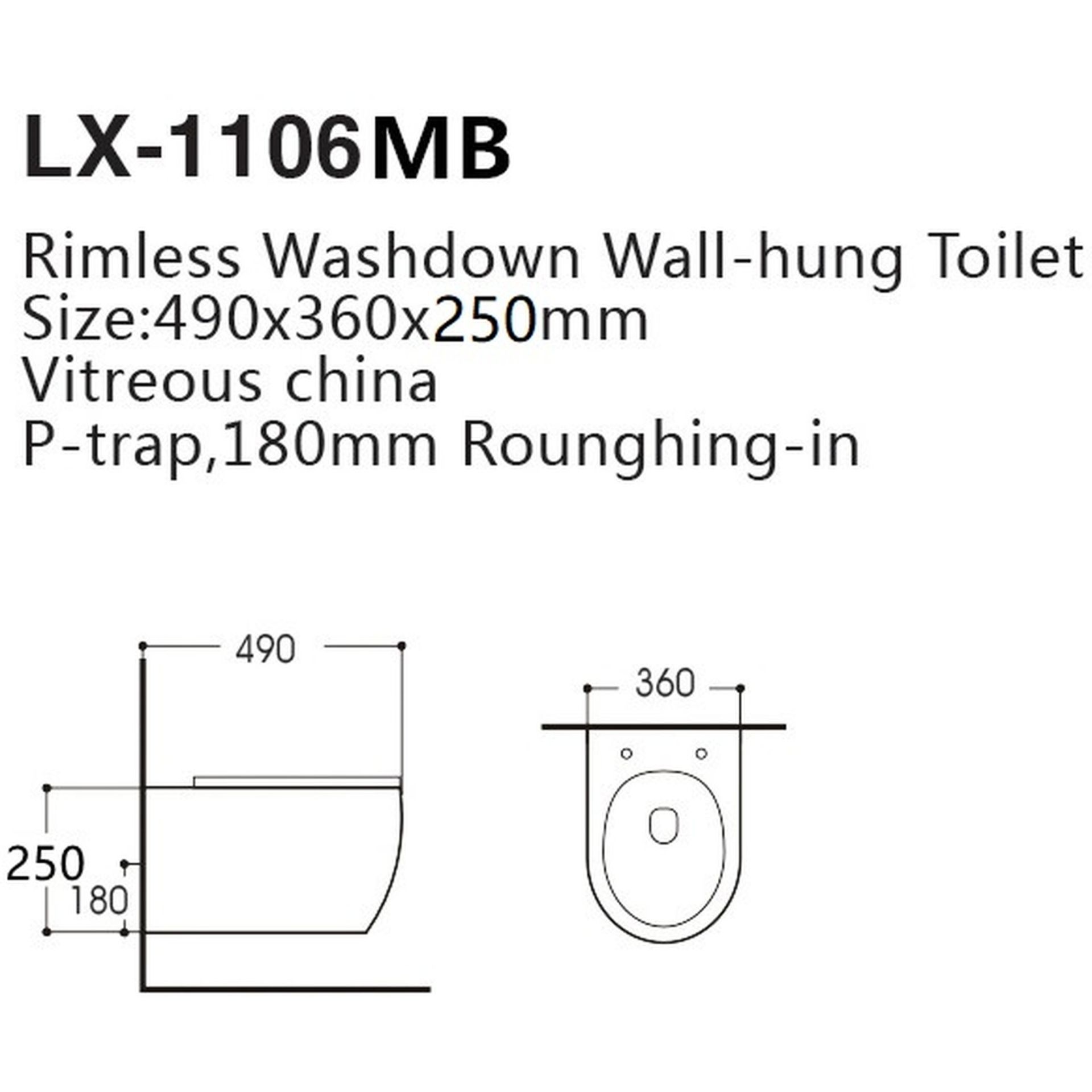 NEW & BOXED KARCENT Rimless Wall Hung Toilet MATT BLACK. This Rimless Matt Black wall-hung toilet - Image 2 of 2