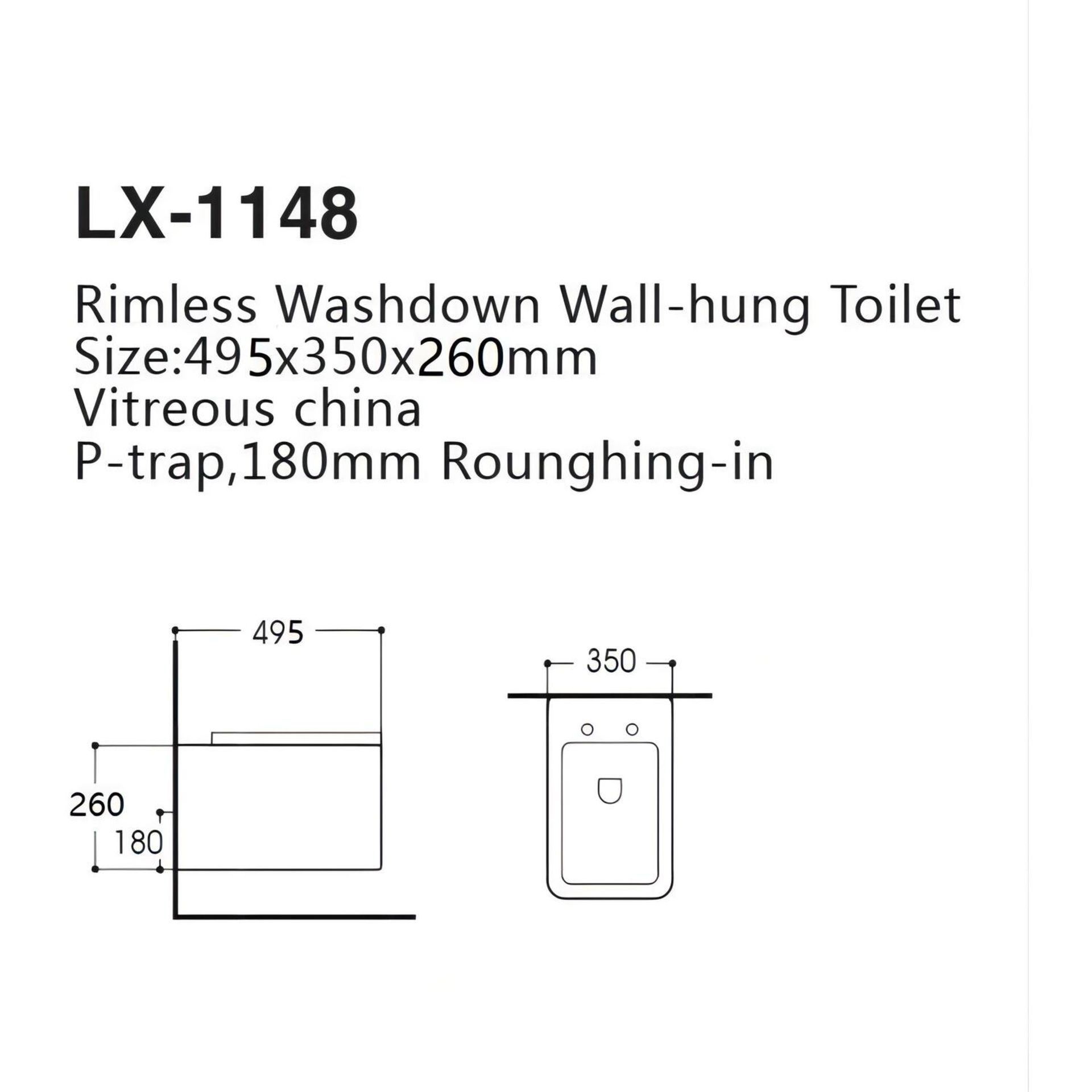 NEW & BOXED KARCENT Rimless Square Wall Hung Toilet MATT GREY. This Rimless wall-hung toilet has a - Image 2 of 2