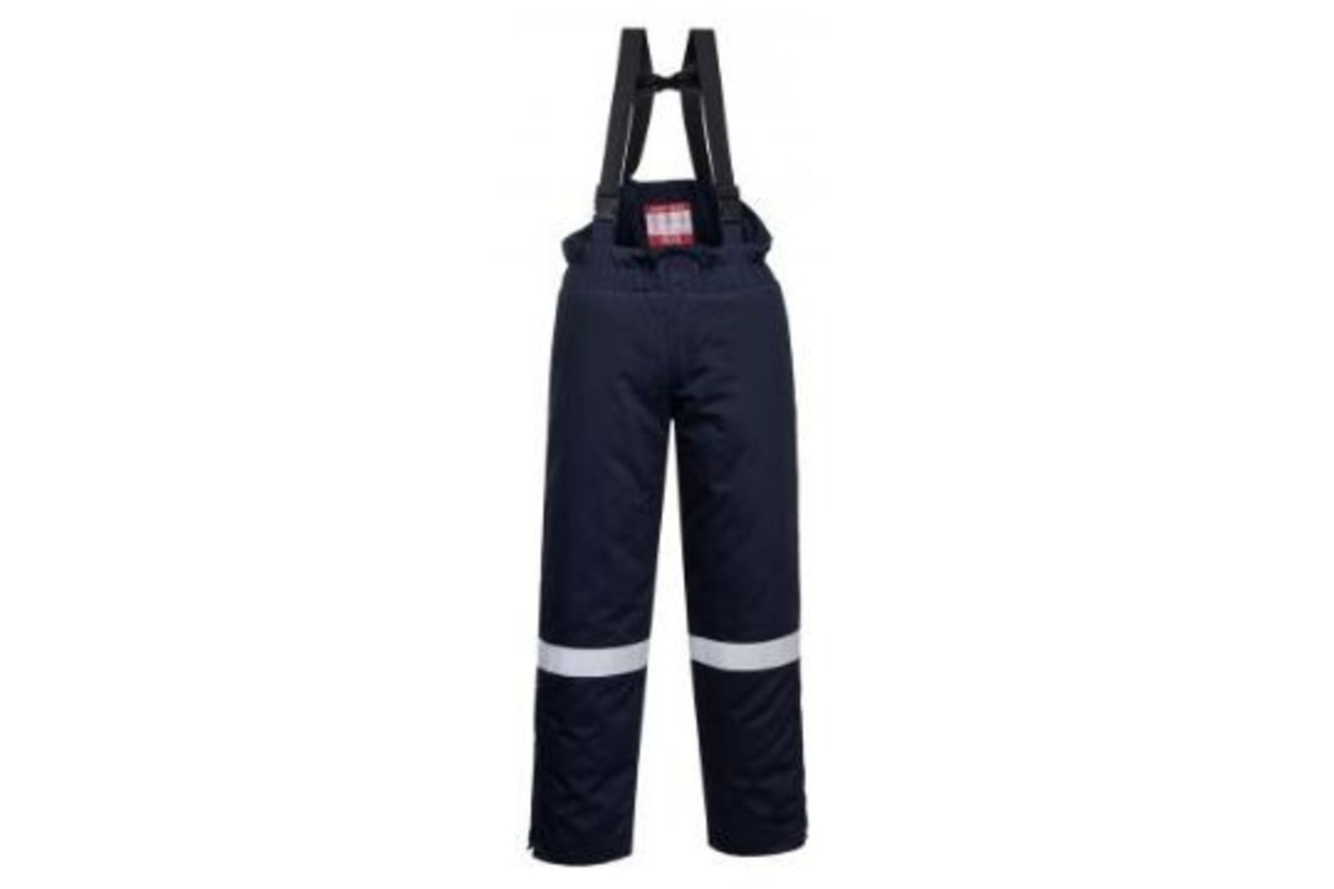 PORTWEST FR58NARS - FR58NAR - FIRE RESISTANT AND ANTI-STATIC NAVY BLUE WINTER BIB AND BRACE. - (